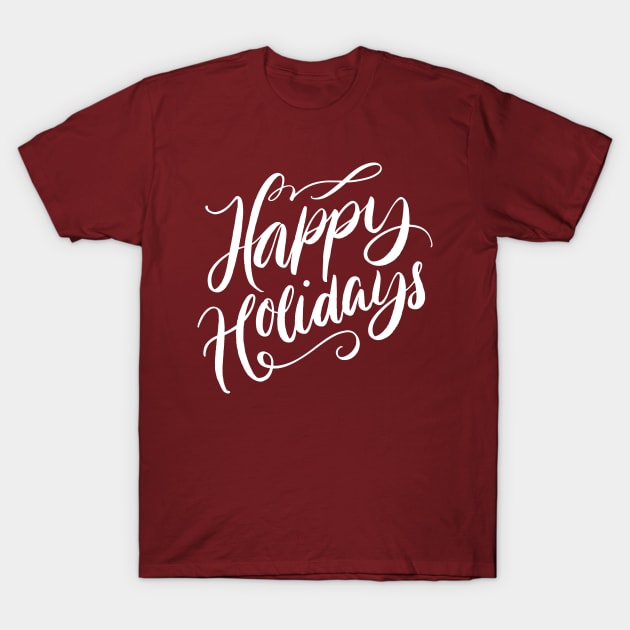 Happy Holidays maroon T-Shirt by PallKris